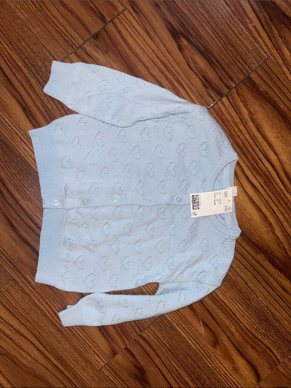 H&M Light Blue Knit Button-Front Cardigan